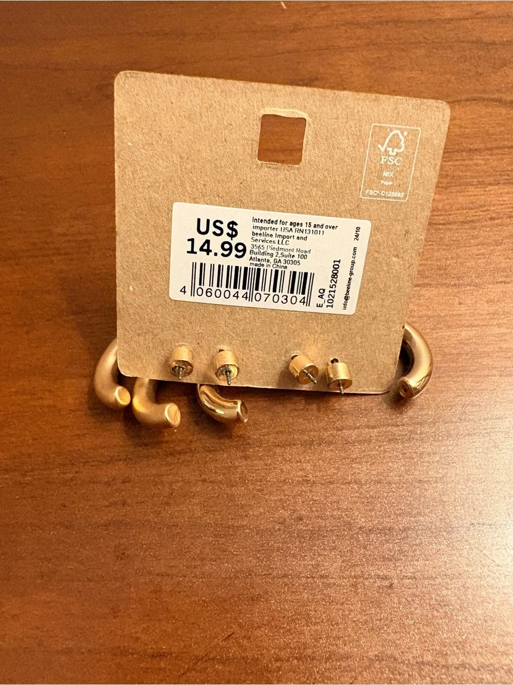 2 for $10 I AM Gold Hoop Earring Set - Chunky Gold Hoops
